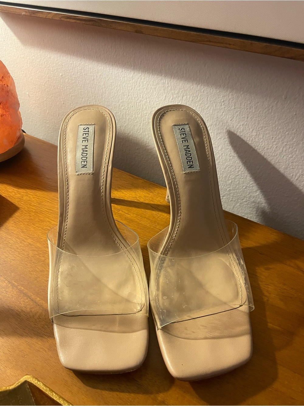 Steve Madden Clear Strap Nude Heels Size 10